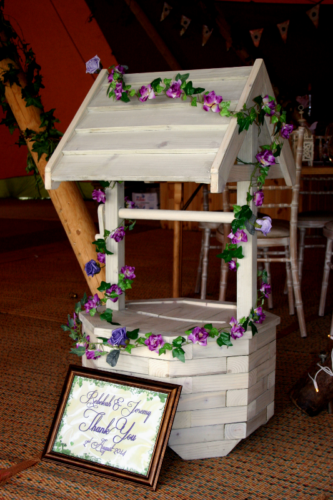 Post box outside tipi wedding in Cuffley
