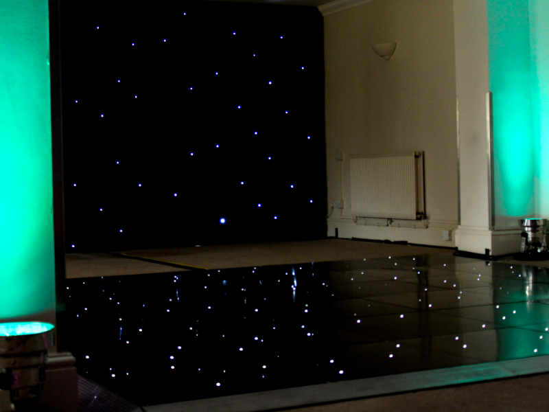 Black starlit dancefloor in The Manor Elstree
