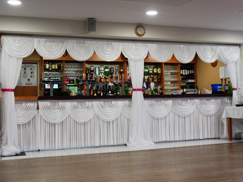 Draping the bar area at Harpenden Common Golf Club