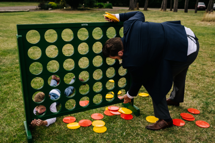 Giant games hire - Connect 4 aka Four in a Row at Herts wedding