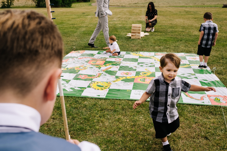 Snakes and Ladders and Jenga hire for Herts wedding